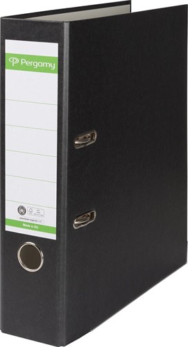 Pergamy classeur, pour ft A4, en carton recouvert de Plastique Recycolor, dos de 8 cm, noir
