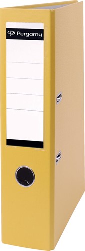 Pergamy classeur, pour ft A4, en carton recouvert de PP, sans bord de protection, dos de 7,5 cm, jaune