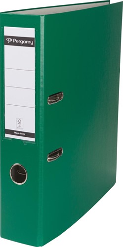 Pergamy classeur, pour ft A4, en carton recouvert de PP, sans bord de protection, dos de 7,5 cm, vert