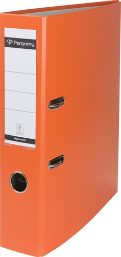 Pergamy classeur, pour ft A4, en carton recouvert de PP, sans bord de protection, dos de 7,5 cm, orange