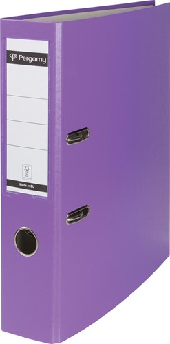 Pergamy classeur, pour ft A4, en carton recouvert de PP, sans bord de protection, dos de 7,5 cm, pourpre