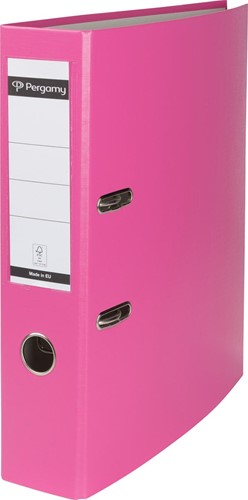 Pergamy classeur, pour ft A4, en carton recouvert de PP, sans bord de protection, dos de 7,5 cm, rose
