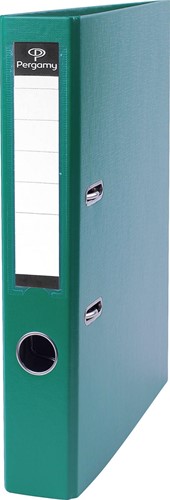 Pergamy classeur, pour ft A4, en carton recouvert de PP, sans bord de protection, dos de 5 cm, vert