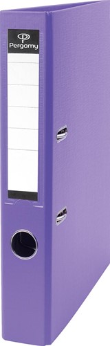 Pergamy classeur, pour ft A4, en carton recouvert de PP, sans bord de protection, dos de 5 cm, pourpre