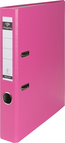 Pergamy classeur, pour ft A4, en carton recouvert de PP, sans bord de protection, dos de 5 cm, rose