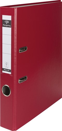 Pergamy classeur, pour ft A4, en carton recouvert de PP, sans bord de protection, dos de 5 cm, burgundy