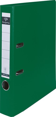 Pergamy classeur, pour ft A4, en carton recouvert de PP, avec bord de protection, dos de 5 cm, vert