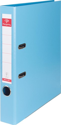 Pergamy classeur, pour ft A4, entièrement en PP, dos de 5 cm, bleu clair