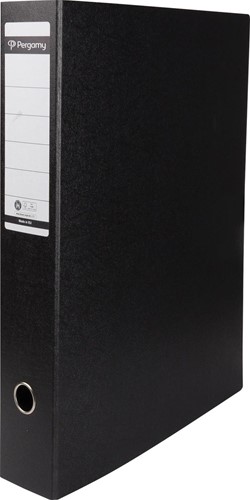 Pergamy ordner, uit karton, voor ft A3, staand, rug van 8 cm, zwart