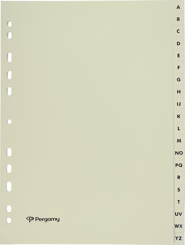 Pergamy intercalaires, ft A4, en carton, A-Z, 11 trous, beige