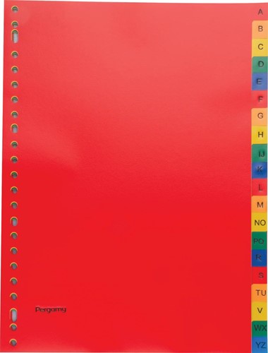 Pergamy intercalaires, ft A4, perforation 23 trous, PP, couleurs assorties, A-Z