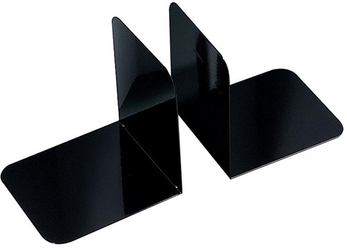 MAUL Serre-livres métall., larges, 14x12x14cm, set de 2 pcs, noir