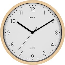 MAUL horloge murale Grain, quartz, diamètre 31 cm, cadre en plastique, bois clair
