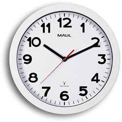 MAULstep wandklok, radiogestuurd, diameter 30 x 5 cm, kunststof kader, wit
