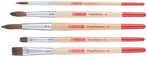 Talens Art Creation set de pinceau aquarelle en polyestre, set de 5 pinceaux