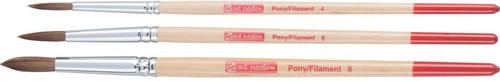 Talens Art Creation aquarelpenselenset ponyhaar en polyester, set met 3 penselen