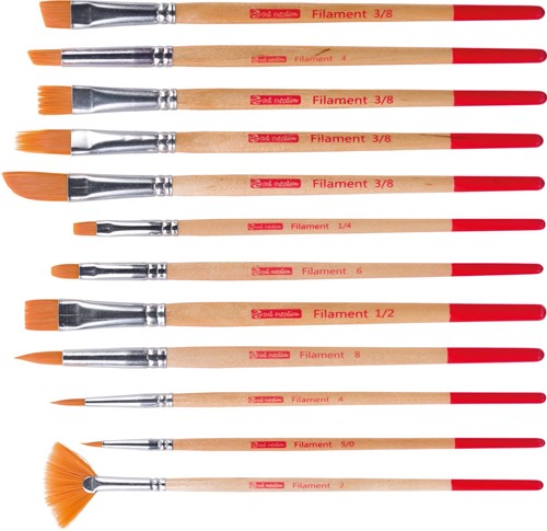 Talens Art Creation pinceaux à aquarelle polyester assorti, set de 12 pinceaux