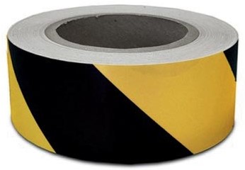 Ruban de signalisation, ft 50 mm x 60 m, noir/jaune