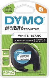 Dymo LetraTAG ruban 12 mm, plastique blanc