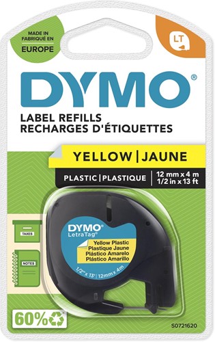 Dymo LetraTAG ruban 12 mm, plastique jaune 1 Stuk