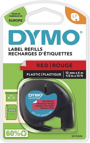 Dymo LetraTAG ruban 12 mm, plastique rouge 1 Stuk