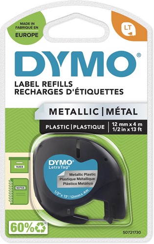 Dymo LetraTAG ruban 12 mm, metallic argent 1 Stuk