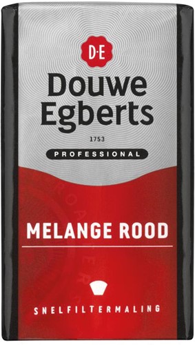 Douwe Egberts koffie, Melange rood, snelfilters, pak van 250 g 250 Gram
