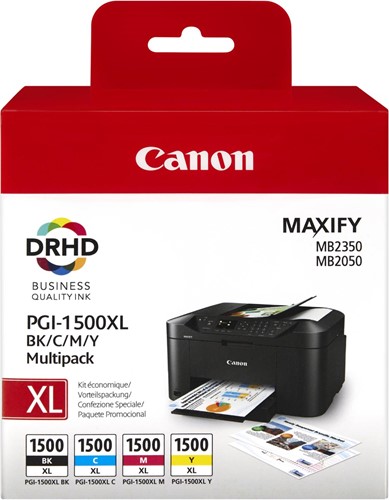 Canon cartouche d'encre PGI-1500XL, 1.020 - 1.200 pages, OEM 9182B010, 4 couleurs