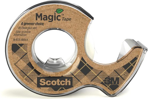 Ruban adhésif Magic Tape A Greener Choice, ft 19 mm x 20 m, avec dérouleur de plastique recyclé