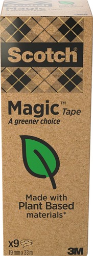 Plakband Magic Tape: A greener choice, ft 19 mm x 33 m, toren met 9 rollen 9 Stuk