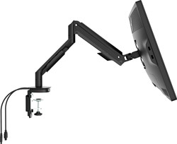 Enkele monitorarm inclusief USB Poorten  Zwart 