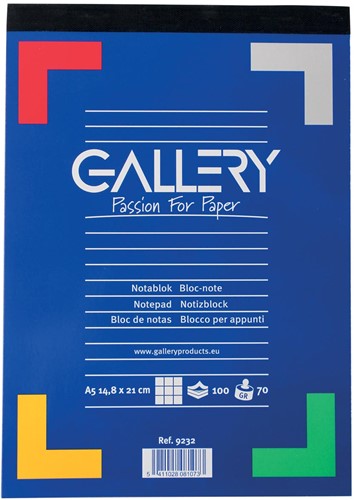 Gallery bloc de notes, ft A5, quadrillé 5 mm