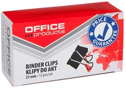 OFFICE products foldbackclip, zwart, 25 mm, doos van 12 stuks