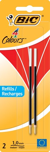 Bic recharge pour stylo bille 4 Colours Medium, blister de 2 pièces, rouge