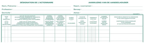 Exacompta actionnaires, ft 24 x 32 cm, bilingue, pour SA