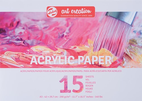 Talens Art Creation papier acrylique, 290 g, ft A3, bloc de 15 feuilles