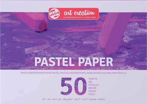 Talens Art Creation papier pour pastels, 90 g, ft 29,7 x 42 cm, A3, bloc de 50 feuilles