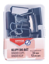 OFFICE products foldbackclip, zwart, 32 mm, plastic doos van 12 stuks