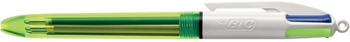Bic 4 Colours Fluo stylo bille 4 couleurs, moyen, 3 couleurs classiques et un surligneur jaune fluo 1 Stuk