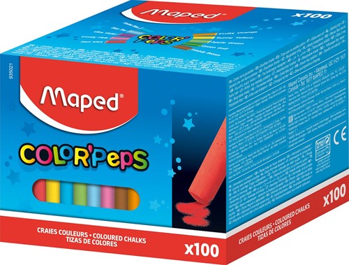 Maped craie, couleurs assorties 100 Stuk