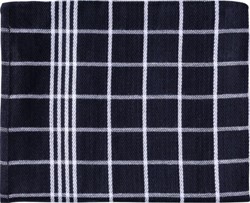 Handdoek Christelle, ft 50 x 70 cm, geruit, zwart, pak van 3 stuks