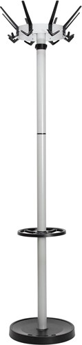 MAUL Porte-manteau caligo, hauteur 175 cm, 32 patères avec porte-parapluies, argent