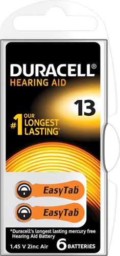 Duracell pile auditive DA13, blister de 6 pièces