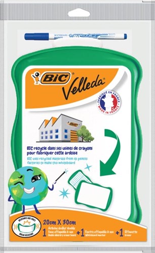 Bic tableau blanc Velleda 20 x 30 cm, récyclé