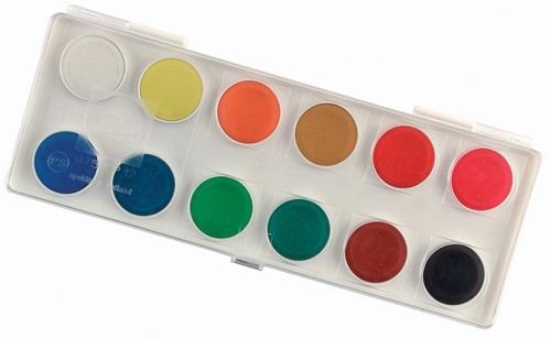 Talens dekkende aquarelverf, set met 12 napjes