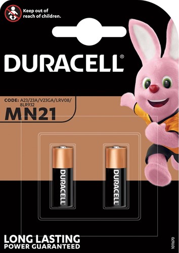 Duracell batterijen Alkaline Security MN21, blister van 2 stuks 2 Stuk