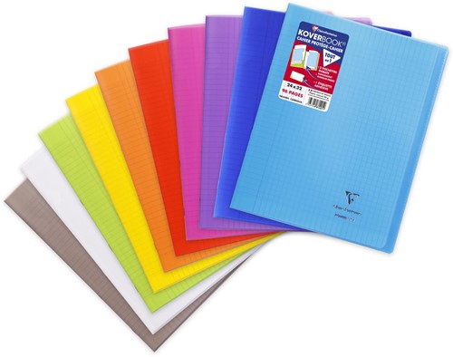 Clairefontaine schrift Koverbook voor ft A4+, 96 bladzijden, kaft in PP, seyès, transparant