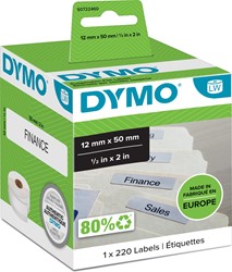 Dymo étiquettes LabelWriter ft 50 x 12 mm, blanc, 220 étiquettes 220 Stuk