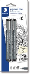Staedtler fineliner  Pigment Liner blister de 3 pièces: 0,1; 0,3 et 0,5 mm