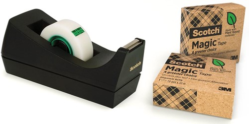 Scotch dérouleur de ruban adhésif C38, ft 19 mm x 33 m, avec 3 rouleaux 1 Stuk